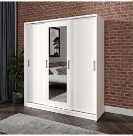 Resim Yonca 3 Kapaklı 8 Bölmeli Aynalı Dolap 