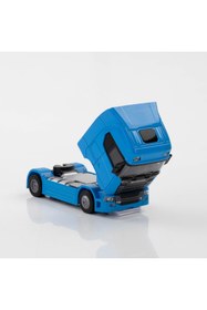 Resim Metaş Oyuncak Vitrinim 1:50 Ölçek Sesli ve Işıklı Tır Kafası Mavi Renk Metal 