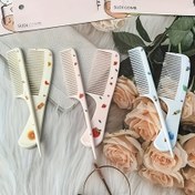 Resim 2'li Canlı Meyve Desenli Saç Fırçası Seti - Dayanıklı ABS Plastik Sıçan Kuyruğu Tarak İnce Dişli & Geniş Dişli Fırça ile Pürüzsüz Şekillendirme, Tüm Saç Tipleri için Renkli Çiçek Deseni, Saç Fırçaları 