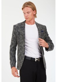 Resim Sposo 5118 Dar Kalıp Kışlık Lacivert Erkek Blazer Ceket Lacivert 