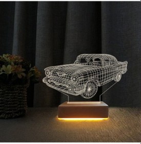 Resim Klasik Araba 3D Led Lamba Masa Gece Lambası 