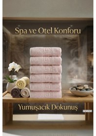 Resim Pudra Greek El Havlusu - 50x90 Cm, 225 Gr, %100 Pamuk, Spa Ve Otel Havlusu, Günlük Kullanıma Uygun Pudra 