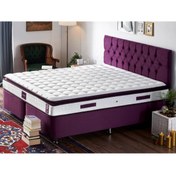 Resim Niron Yatak Niron Violet Yatak Seti 140x190 Cm Çift Kişilik Yatak Baza Başlık Takımı - Orta Sert Yatak Mor Baza 