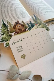 Resim 2026 Orman Dostları Masa Takvimi Sevimli Hayvanlar Temalı Ahşap Standlı Dekoratif Takvim 