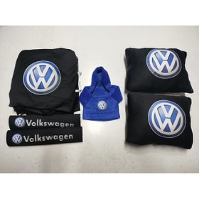 Resim sekutuning Volkswagen vites kapşonu, kemerliği, servis kılıfı ve yastık seti 
