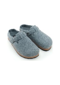 Resim Gezer Erkek Kışlık Keçe Mantar Taban Tek Toka Ayarlanabilir Rahat Taban Ev Bahçe Terlik Gri 