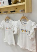 Resim Nk Kids Kız Bebek Kuşlu Fırfır Kollu T-shirt 32606 Ekru 