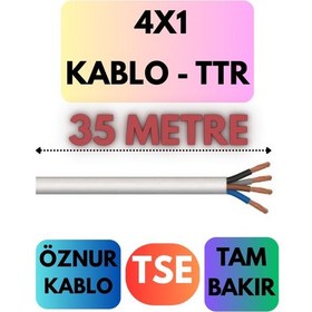 Resim Öznur 4x1 Ttr Kablo Metre Seçenekli Beyaz - 35 Metre 