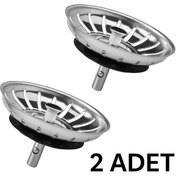 Resim DESIPHON 2 Adet Çöpmak 8 cm Paslanmaz Çelik Lavabo Evye Gider Süzgeci (Sifon Süzgeci) – Tıkanıklık Önleyici 