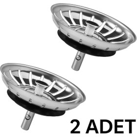 Resim DESIPHON 2 Adet Çöpmak 8 cm Paslanmaz Çelik Lavabo Evye Gider Süzgeci (Sifon Süzgeci) – Tıkanıklık Önleyici 