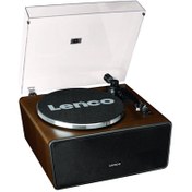Resim Lenco LS-470WA Ahşap Dahili Hoparlörlü ve Bluetoothlu Pikap Plak Çalar Kahverengi 