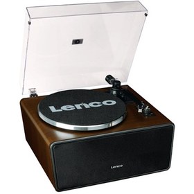 Resim Lenco LS-470WA Ahşap Dahili Hoparlörlü ve Bluetoothlu Pikap Plak Çalar Kahverengi 