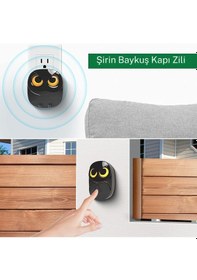 Resim Monozone Işıklı Baykuş Şekilli 2 Alıcı 1 Verici Kapı Zili 