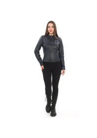 Resim New Zaya Leather Kadın Hakiki Kuzu Deri Ceket 