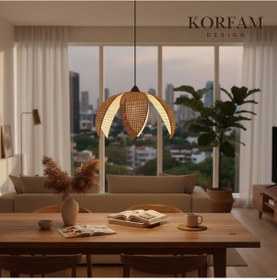 Resim Krem Modern Hazeran Görünümlü Yapraklı Çiçek Şeklinde Bohem Avize Çok Renkli 