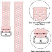 Resim Sunshine022 Fitbit Versa 2 Versa Lite Transparan Pembe L Nefes Alabilir Silikon Spor Bileklik 