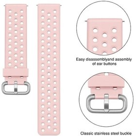 Resim Sunshine022 Fitbit Versa 2 Versa Lite Transparan Pembe L Nefes Alabilir Silikon Spor Bileklik 