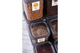 Resim Nida 48'li 96 Parça Çeyiz Seti - Etiketli Kare Erzak Saklama Kabı Çerezlik Baharatlık Bakliyat Kabı 