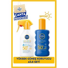 Resim Nivea Sun Çocuklar için Hassas Güneş Sprey SPF50 270ml ve Yüksek Güneş Koruyucu Vücut Spreyi SPF50 200 ML 