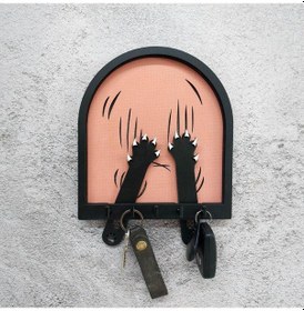 Resim Hareketli Parçalı Kedi Tırmalama Temalı Anahtar Askısı Duvar Dekor Askılık Diğer 