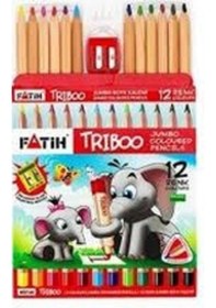 Resim Fatih Triboo Jumbo Kuru Boya Kalem 12 Renk + Kalemtraş 