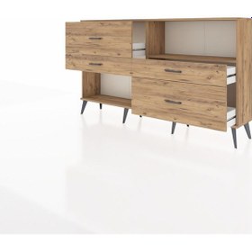 Resim Arges Konsol Tek Raflı 4 Çekmeceli 176x30x99 Çam-çam Çam-çam 