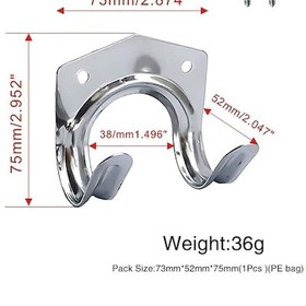 Resim Lemestar 5 Adet Dayanıklı Metal Depolama Kanca - Garaj Bahçe Aletleri İçin U Şekilli Kayma Engellli Tutanaklı Montajlı Ahşap/duvar Takımı 