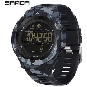 Resim Sanda Üst Marka Erkek Led Dijital Saat Dağcılık Açık Spor Elektronik Saat All Black Altın 