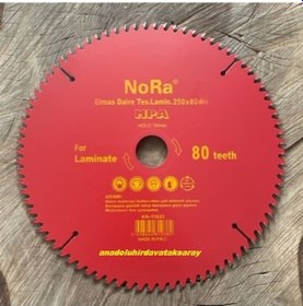 Resim Nora 250mm Elmas Testere Laminat Parke Kesme Testere Sunta Mdf Kesici 80diş 