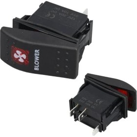 Resim Powermaster havalandırma Sembollü Işıklı 3 Pinli On-Off 12-24V Marin Switch 