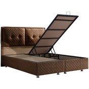 Resim Setaymobilya Baza, Vectra Çift Kişilik Baza + Başlık Seti, Kahve 