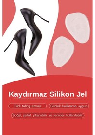Resim Dopar Topuklu Ayakkabı Kaydırmaz Silikon Jel Ön Ayak Yastığı Şeffaf Tabanlık 