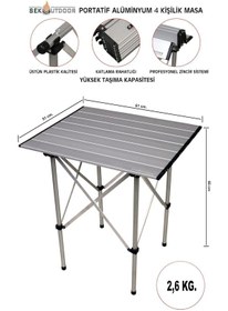 Resim Sekoutdoor Kamp Masası Alüminyum 4 Kişilik Orta Boy Antrasit 