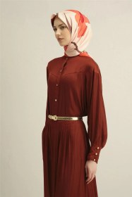 Resim Armine Çiçek Desenli Saf İpek Sura Eşarp 9317d 31 Turuncu 