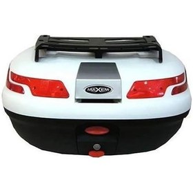 Resim Maxem Motosiklet Beyaz Arka Çanta Bagajlı 45 Lt Beyaz 