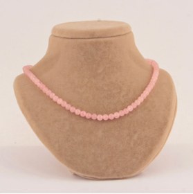 Resim Alp Doğal Taş Pembe Kuvars Doğaltaş Kolye 6 Mm, M261 