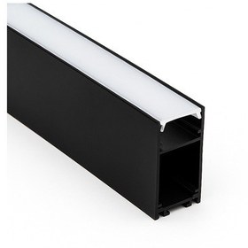 Resim Led Kanal Profil Alüminyum Siyah Kasa 1 Metre 50x80mm Opak Pleksi Yan Kapak 7909 