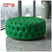 Resim Smarto Relax Puf Evolene Ayaksız Kapitoneli Dekoratif 100x45 Cm Yeşil Yeşil 