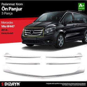 Resim S-dizayn Vito W447 Krom Ön Panjur Geniş Model 5 Prç. 2014-2020 