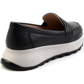 Resim Bambi Siyah Leather Kadın Loafer Ayakkabı K01518015203 Siyah 