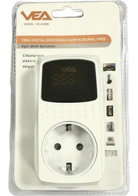 Resim Vea Ve-22393 16a 3520w Tekli Dijital Göstergeli Akım Korumalı Priz 0 