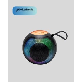 Resim Rgb LED Işıklı Güçlü Baslı Kablosuz Hoparlör 