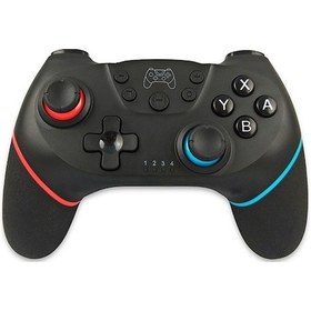 Resim Kablosuz Bluetooth Oyun Kolu, Çift Motor Titreşimi Ve 6 Eksen Hareket Algılama, Switch/switch Lite Uyumlu, Siyah Sol Kırmızı Sağ Mavi 