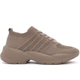 Resim Derimod Zero Kadın Vizon Bağcıklı Kalın Tabanlı Sneaker 25SFD43146F 