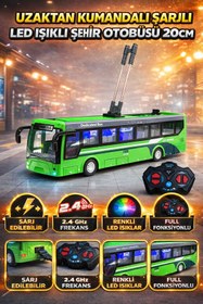 Resim YILDIRIM OYUNCAK Uzaktan Kumandalı Şarjlı Led Işıklı Ful Fonksiyon 20 cm Şehir Otobüsü - Işıklı Oyuncak Şehir Otobüsü 