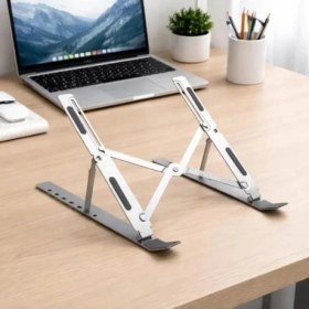 Resim Hakay Katlanabilir Alüminyum Dizüstü Bilgisayar Standı, 2in1, Ayarlanabilir 7 Kademeli 