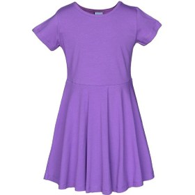 Resim Lovetti Açık Mor Kız Çocuk Düz Basic Kısa Kol Elbise 9560M022 Mor 