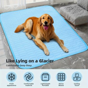 Resim 2025 Yükseltilmiş Buz-Serinken Yazlık Evcil Hayvan Soğutma Matı ve Yatağı, Ter Emici Kumaş - Kedilerinizi ve Köpeklerinizi Tüm Yaz Boyunca Serin ve Rahat Tutun - Küçük, Orta ve Büyük Evcil Hayvanlar için 4 Farklı Boyutta Mevcut 