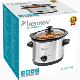 Resim 1.5 L Retro Slow Cooker Kompakt 2 Kişilik Yavaş Pişirici 120W Silver - Gümüş 