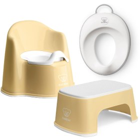 Resim Powder Yellow Koltuk Oturak, Klozet Adaptörü ve Banyo Basamağı Tuvalet Eğitimi Seti 